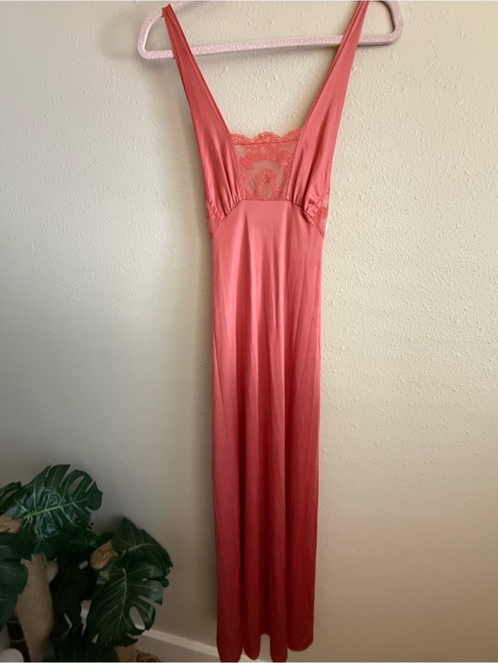 Romantic Vintage Satin Lounge Dress Chemise